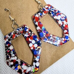 Multicolor Geometric Dangle Earrings